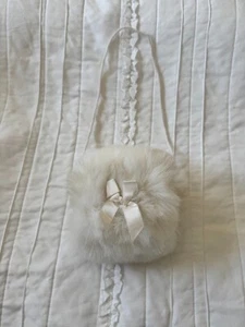 Vintage Childs Faux Fur White Muff - Picture 1 of 3