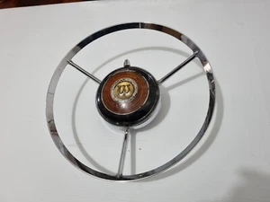 steering wheel centre chrome badge wolseley 15/50 15-50 15 50 fifteen fifty push - Picture 1 of 11
