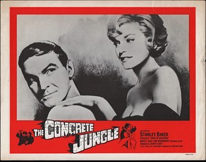 THE CRIMINAL aka THE CONCRETE JUNGLE orig lobby card STANLEY BAKER/MARGIT SAAD
