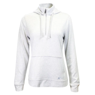 Sudadera con capucha Greg Norman HTH gris rendimiento técnico 1/4 cremallera para mujer (S01) Foto 1 de 4