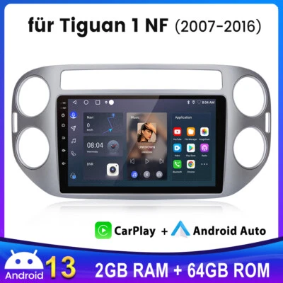 CarPlay Für VW Tiguan 2007-2016 Autoradio 9'' Android 13 GPS Navi DAB SWC 2+64GB - Bild 1 von 4