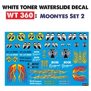 WT360 White Toner Waterslide Decals # MOON SET 2 #Custom 1:64 Diecast - Picture 1 of 3