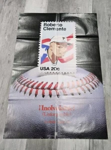 Vintage 1984 USPS Pittsburgh Pirates Roberto Clemente 24x36 Fold Out Poster - Picture 1 of 2