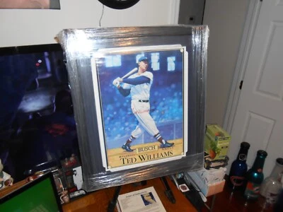 TED WILLIAMS AUTO BUSCH BEER PHOTO FRAMED LG/HEAVY 26" 1/2 X 22' 1/2 JSA LOA FS - Image 1 of 4