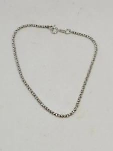 Rhodium Plated Sterling Silver 925 Rope Chain Bracelet 8" 3.18g - Picture 1 of 5