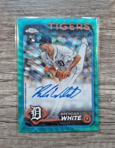 BRENDAN WHITE 2024 TOPPS CHROME AQUA WAVE REFRACTOR AUTO TIGERS RC /199 - Picture 1 of 3