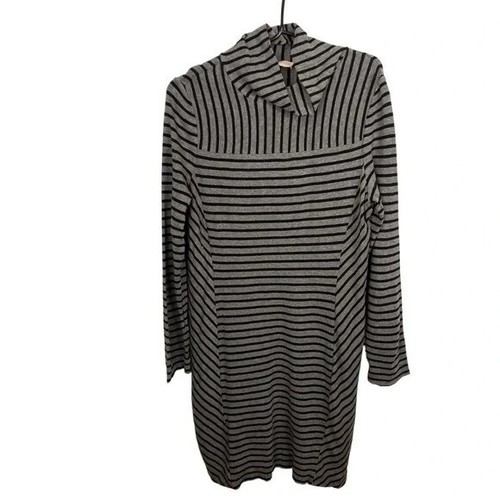 Abito girocollo Tory Burch grigio nero righe orizzontali manica lunga