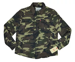 Levi's Camo Print Quilted Shirt Style Full Zip & Snap Front Men's Jacket L NWT - Picture 1 of 3