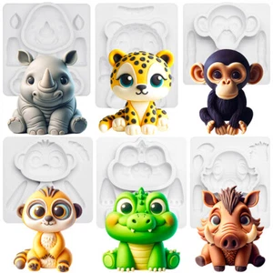 Safari Animals Fondant Silicone Moulds Kid Birthday Sugarcraft Cake Decoration - Picture 1 of 32