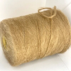 Beige MOHAIR 3 PLIES FLUFFY Yarn Cone SPORT WEIGHT for Craft Knitting - Picture 1 of 4