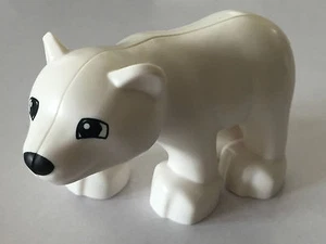 *NEW* 2 Pieces Lego Duplo Animal Figure WHITE POLAR BEAR Cub - Picture 1 of 2