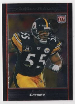 2007 BOWMAN CHROME ROOKIE LaMarr Woodley Rookie Pittsburgh Steelers #BC30 - Image 1 of 2