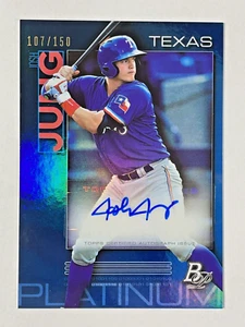2020 Bowman Platinum - Josh Jung Top Prospects Auto BLUE /150 Texas Rangers - Picture 1 of 9
