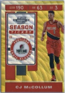 2019-20 Panini Contenders Optic CJ McCollum T-Mall Exclusive Gold Wave Blazers - Picture 1 of 4