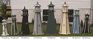 Amish-Made Wooden Lighthouse with Lighting, 60" Tall - Available in 20 Colors! - Picture 1 of 12