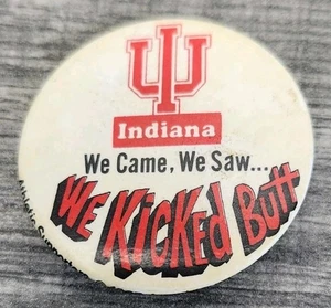 Vtg IU Indiana NCAA Basketball Championship Pin Alfred Knight We Kicked Butt - Picture 1 of 3