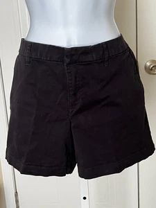 🩳 TOMMY HILFIGER WOMEN'S NAVY CHINO SHORTS BLENDED COTTON SIZE 8 LOGO - Picture 1 of 12