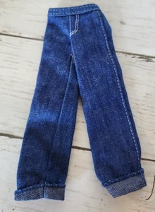 Barbie Blue Wide Leg "Denim" Jeans Pants Doll Size - Picture 1 of 4