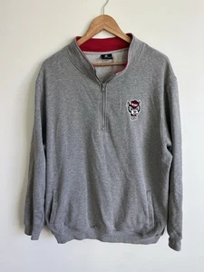 NC State Wolfpack North Carolna 1/4 Zip Sweatshirt Gray Mens XL Long Sleeve - Picture 1 of 3