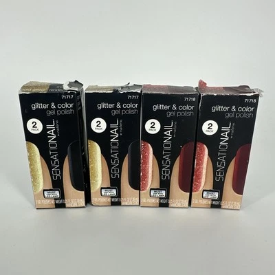 4 PAQUETES Esmalte en Gel Brillo y Color SensatioNail 71717 y 71718 Rojo Dorado *LEER Foto 1 de 4