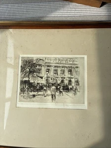 William Walcot RIBA Etching Cafe De Paix Paris Pencil Signed - Picture 1 of 17