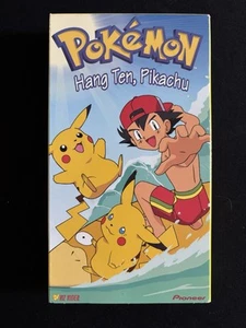 Pokemon Hang Ten, Pikachu - VHS Tape 1998 Vintage Viz Video - Foto 1 di 3
