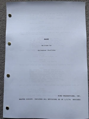 Rocky Film Script / Screenplay. Sylvester Stallone. - Image 1 of 2