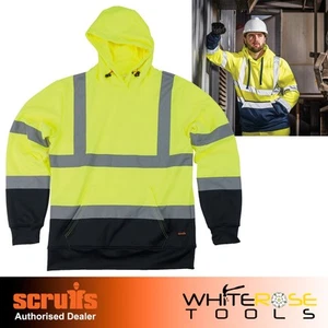 Scruffs High Visibility Work Hoodie Class 2 Yellow Hoody Hi Viz Vis Workwear - Picture 1 of 12
