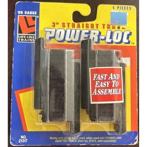 HO Scale Life Like Power Loc 3" Straight Black Roadbed (4) - Picture 1 of 1