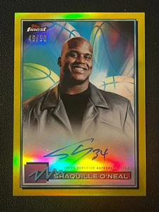 Shaquille O'Neal 2021 Topps Finest Auto Gold Refractor /50 Lakers Shaq - Picture 1 of 2