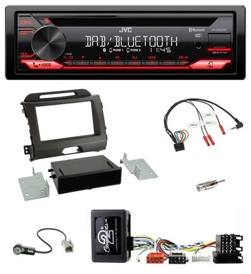JVC CD DAB USB Bluetooth Lenkrad Autoradio für Kia Sportage III SL 2010-2016 dun - Bild 1 von 4
