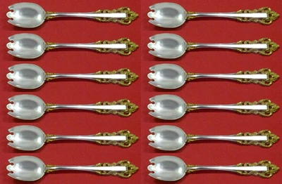 Golden Medici by Gorham Sterling Silver Ice Cream Dessert Fork Custom Set 12p 6" - Image 1 of 4