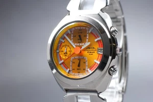 [Exc+5] Vintage SEIKO Alba AKA V657-6030 Orange Dial Men Quartz Watch From JAPAN - Picture 1 of 12