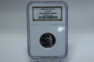 NGC 2008 S Silver 25C, Hawaii PF69 Ultra Cameo - Picture 1 of 4