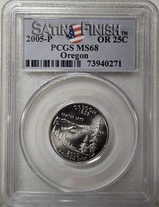 2005-P 25C PCGS MS68 - Clad Satin Finish Oregon Quarter - Picture 1 of 2