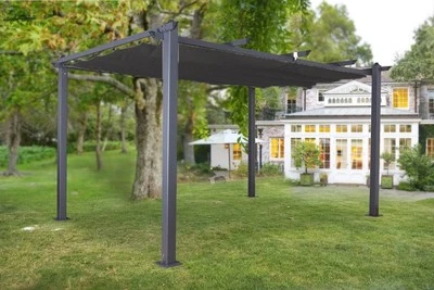 Pavillon Pergola 3x4 Gartendach Sichtschutz Gartenzelt Sonnenschutz Abdeckplane - Bild 1 von 4