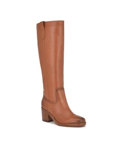 Nine West Women's Hecee Knee High Boots Leather Round Toe Block Heel T134 - Picture 1 of 5