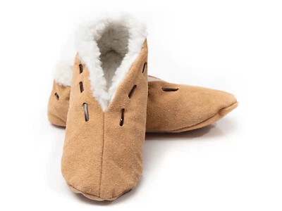 Wildleder Herren & Damen Puschen Mokassins Hausschuhe - Bild 1 von 4