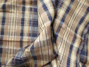 Gorgeous Striped Checked Black Brown Gold Furnishing Fabric. 140 x 330 cm - Picture 1 of 7
