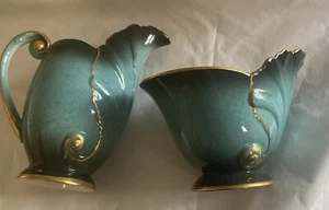 Carlton Ware ANT. BLEU ROYALE LUSTER Art Deco PITCHER/CREAMER AND SUGAR RARE SET - Bild 1 von 6