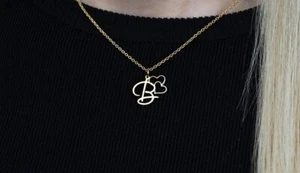 Collana con nome Oro 18 kt. con lettera cuore donna gioielli regalo rodiato - Foto 1 di 6
