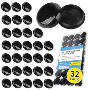 Replacement Wrought Iron Chair Leg Caps - 32 Pack - UV Resistant Plastic - Picture 1 of 8
