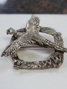 STERLING SILVER PHEASANT PIN - Picture 1 of 3