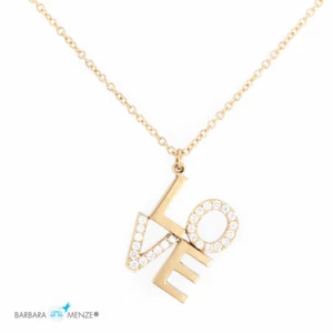 Cadena / Collar LOVE 750/- Oro Amarillo 25 Brillantes 42cm por Barbara Menze (22205) - Imagen 1 de 7