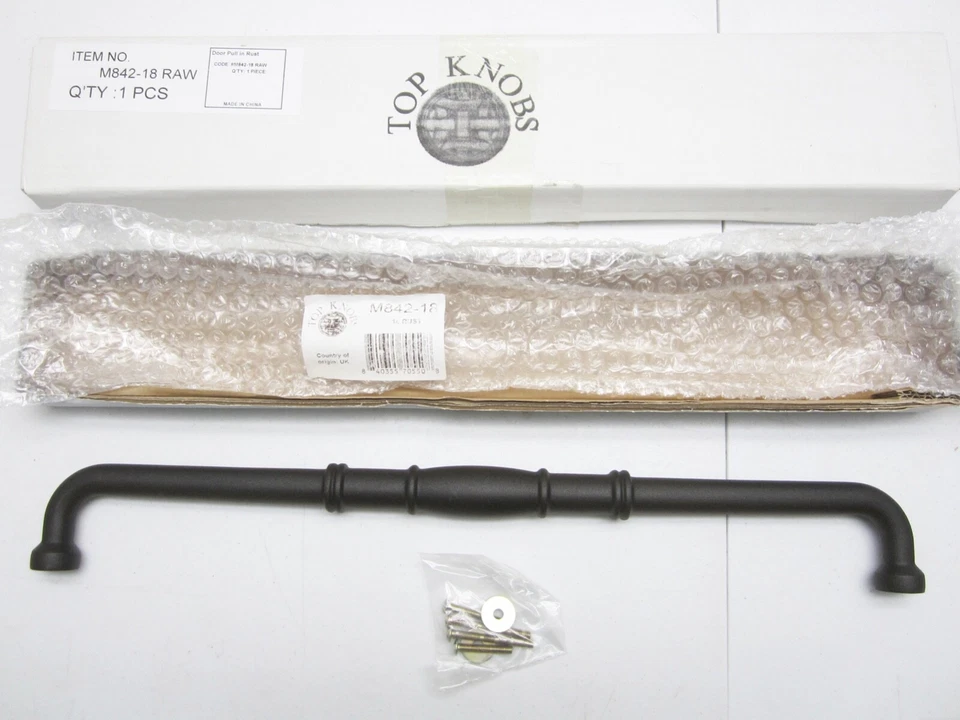 NEW Top Knobs NORMANDY 18" c-c HANDLE APPLIANCE DOOR PULL, Rust Finish (Black) - Image 1 of 1