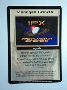 1998 BABYLON 5 CCG - THE SHADOWS - RARE CARD - MANAGED GROWTH - Picture 1 of 2