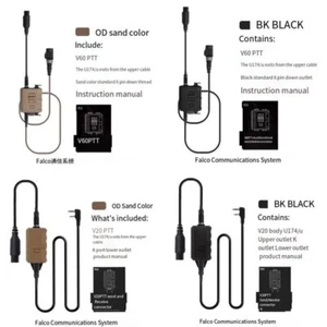 Taktisches Headset PTT V20/V60 Multifunktions Einzel-/Zweikanal für PRC148 152 - Bild 1 von 18