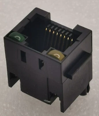 RJHSE-3081 Amphenol RJ45 Modular Jack 8P8C Vertical  Green Yellow LED Unshielded - Image 1 of 4