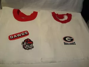 Georgia Bulldogs Dawgs Hand Crafted Handmade/Tea Towel Children's/Baby Bib NEW - Picture 1 of 4