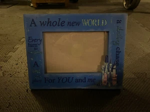 Blue Disney Princess Castle 4 x 6 Photo Picture Frame — A Whole New World - Picture 1 of 8